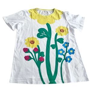 STELLA MCCARTNEY Girls White T-shirt For Girl With Colorful Flowers size 14